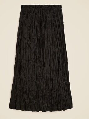 J. Crew Black Crinkled Maxi Skirt